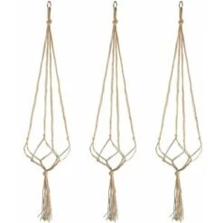 3 Pezzi Appendini Per Piante, Appendini Per Piante In Iuta, Porta Piante Macrame Con Portachiavi Per Decorazione Per Interni Esterni