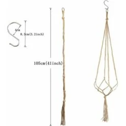 3 Pezzi Appendini Per Piante, Appendini Per Piante In Iuta, Porta Piante Macrame Con Portachiavi Per Decorazione Per Interni Esterni -Vendite VIDAXL 98115602 5