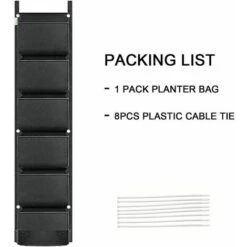 Set Di 1 Borsa Per Piante Verticale Da Appendere Al Muro Per Interni O Esterni. Corte. Balcone. Fiori. Erbe Aromatiche. Succulente. Fragole (b) -Vendite VIDAXL 98434935 5