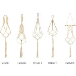 Appendiabiti Per Piante In Macramè Per Interni Ed Esterni, Vaso Da Fiori Da Appendere Alla Parete, Cesto In Corda Di Cotone, Decorazioni Per La Casa, 33,5 Pollici (tipo 3) -Vendite VIDAXL 98590785 5