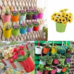 Gancio Per Fiori In Metallo Piccolo Secchio Di Latta Piccolo Vaso Di Fiori Succulenti Secchio Di Latta Da Appendere 10 Colori Con Foro Di Drenaggio Per Giardino, Balcone, Decorazione Di Recinzione - -Vendite VIDAXL 98709314 5