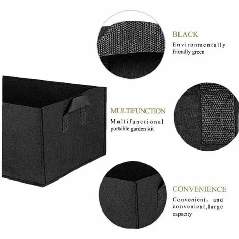 Borsa Per Coltivazione Rettangolare, 5 Pezzi Borse In Feltro Per Fioriere Piantare Crescere Vasi Per Piante In Tessuto Con Manici Contenitore Per Vasi Per Piante Da Esterno Per Piantare Giardini, 6030 2 Borsa Per Coltivazione Rettangolare, 5 Pezzi Borse In Feltro Per Fioriere Piantare Crescere Vasi Per Piante In Tessuto Con Manici Contenitore Per Vasi Per Piante Da Esterno Per Piantare Giardini, 6030 - immagine 2