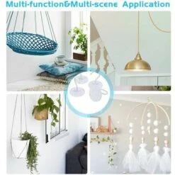 Set Di 2 Ganci Da Soffitto Bianchi Da Parete, Ganci Appendiabiti In Metallo, Ganci Da Soffitto In Ferro Per Appendere Piante/ciondoli/cestini/mangiatoie Per Uccelli/lanterne, -Vendite VIDAXL 99776624 5