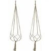 Macrame Corda Vaso Da Fiori Cesto Appeso A Soffitto Appendiabiti Per Piante Corda Di Canapa Intrecciata Rete Da Appendere Portapiante Balcone Giardino Decorazione Domestica(90cm)