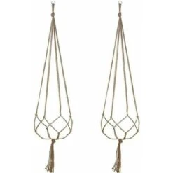 Macrame Corda Vaso Da Fiori Cesto Appeso A Soffitto Appendiabiti Per Piante Corda Di Canapa Intrecciata Rete Da Appendere Portapiante Balcone Giardino Decorazione Domestica(90cm)