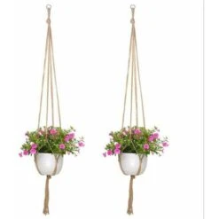 Macrame Corda Vaso Da Fiori Cesto Appeso A Soffitto Appendiabiti Per Piante Corda Di Canapa Intrecciata Rete Da Appendere Portapiante Balcone Giardino Decorazione Domestica(90cm) -Vendite VIDAXL 99781723 5