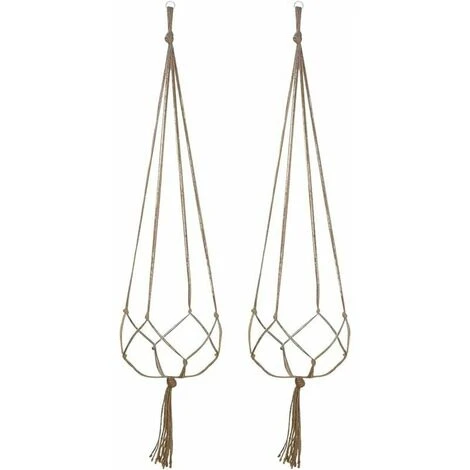 Set Di 2 Appendini Per Piante Da Appendere A Parete Fioriera Da Appendere Per Fiori Porta Piante Stile Boho Corda Di Cotone Per Interni Esterni (90 Cm) 1 Set Di 2 Appendini Per Piante Da Appendere A Parete Fioriera Da Appendere Per Fiori Porta Piante Stile Boho Corda Di Cotone Per Interni Esterni (90 Cm)