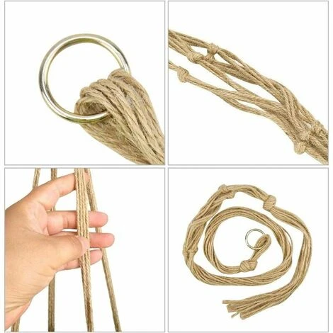 Set Di 2 Appendini Per Piante Da Appendere A Parete Fioriera Da Appendere Per Fiori Porta Piante Stile Boho Corda Di Cotone Per Interni Esterni (90 Cm) 5 Set Di 2 Appendini Per Piante Da Appendere A Parete Fioriera Da Appendere Per Fiori Porta Piante Stile Boho Corda Di Cotone Per Interni Esterni (90 Cm) - immagine 5