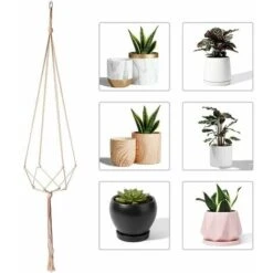 Cesto Appeso In Macrame, 3 Pezzi Cesto Appeso Per Piante In Corda Di Cotone Per Interni, Esterni, Soffitti, Balconi, Decorazioni Da Parete (48 Pollici) 7 Cesto Appeso In Macrame, 3 Pezzi Cesto Appeso Per Piante In Corda Di Cotone Per Interni, Esterni, Soffitti, Balconi, Decorazioni Da Parete (48 Pollici) -Vendite VIDAXL 99782525 3