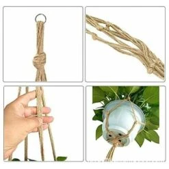 Cesto Appeso In Macrame, 3 Pezzi Cesto Appeso Per Piante In Corda Di Cotone Per Interni, Esterni, Soffitti, Balconi, Decorazioni Da Parete (48 Pollici) 8 Cesto Appeso In Macrame, 3 Pezzi Cesto Appeso Per Piante In Corda Di Cotone Per Interni, Esterni, Soffitti, Balconi, Decorazioni Da Parete (48 Pollici) -Vendite VIDAXL 99782525 4